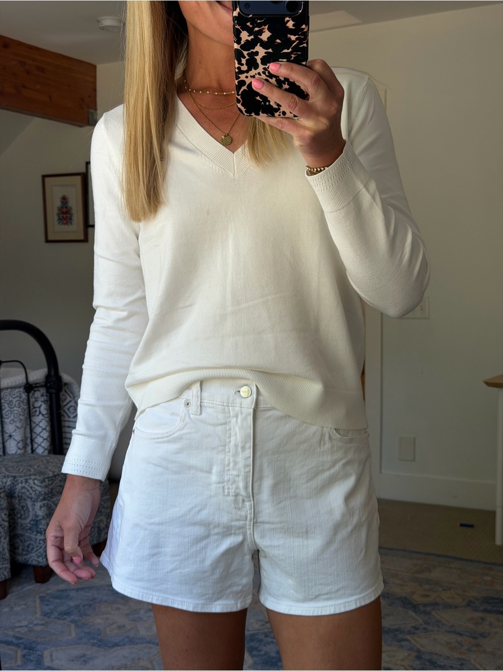 J Crew High Rise Denim White Shorts, Size 29 - 4in inseam - like new!